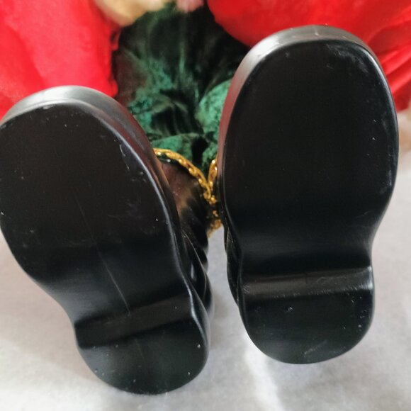 EUC: Vintage Santa Claus approx 17 in Red & Green Hand Porcelain Collectible - Picture 7 of 9